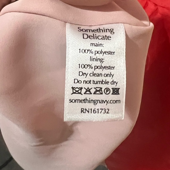 SOMETHING NAVY Pleated Tie Waist Long Sleeve Maxi Dress In Pink Combo Women's L - Picture 5 of 6